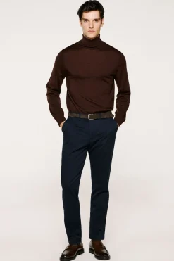 Selected Jersey cuello alto 100% lana merino Marr&oacute;n Clearance