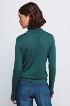 Springfield Jersey cuello alto botones puños verde Online