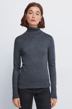 Springfield Jersey cuello alto botones puños gris Hot