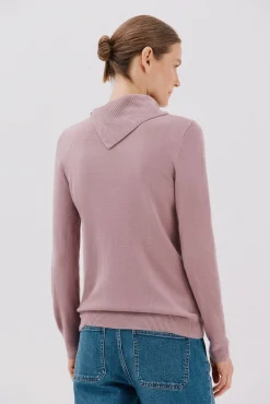 Cortefiel Jersey cuello botones Lila Discount