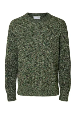 Selected Jersey cuello caja 100% algodón orgánico Verde Discount