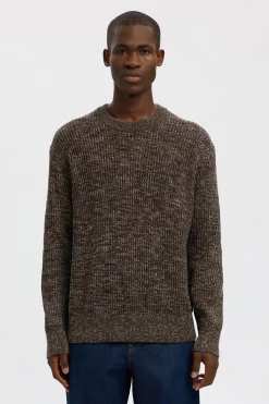 Selected Jersey cuello caja 100% algodón orgánico Marr&oacute;n Outlet