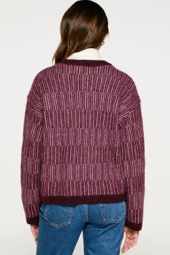 Selected Jersey cuello caja alpaca y lana Morado Discount