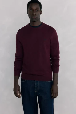 Pedro del Hierro Jersey cuello caja lana merino y cashmere Burdeos Outlet