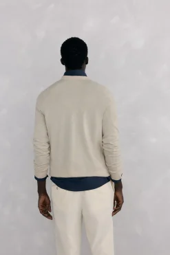 Pedro del Hierro Jersey cuello caja lana merino y cashmere Beige Discount