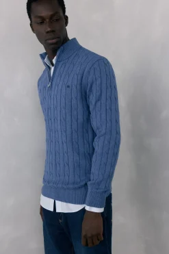 Pedro del Hierro Jersey cuello camionero Azul Outlet