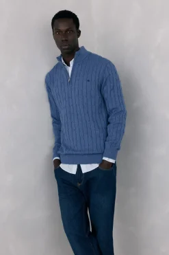 Pedro del Hierro Jersey cuello camionero Azul Outlet