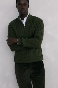 Pedro del Hierro Jersey cuello camionero Verde