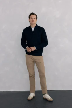 Pedro del Hierro Jersey cuello camionero Azul Sale