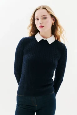 Caroll Jersey cuello camisa Azul marino Discount