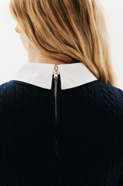 Caroll Jersey cuello camisa Azul marino Discount