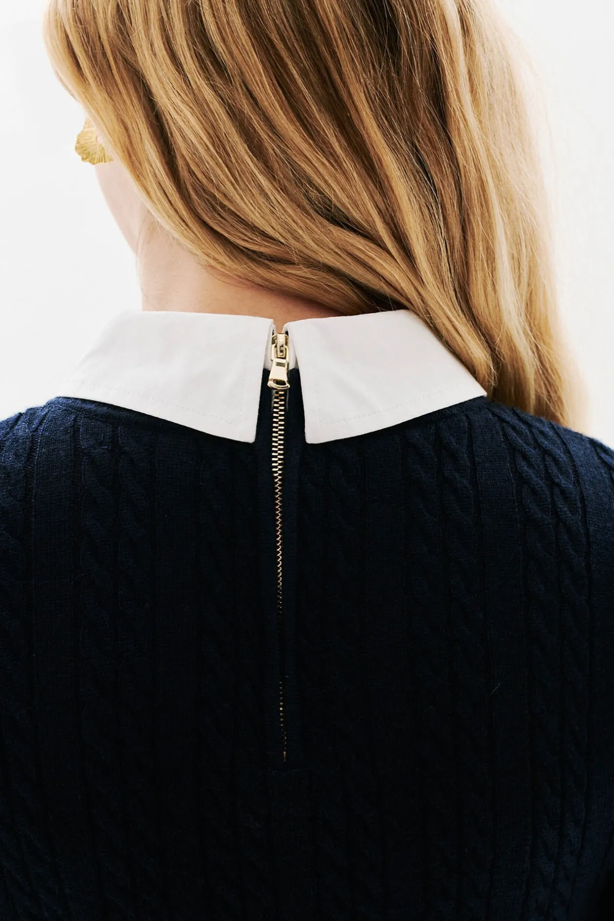 Caroll Jersey cuello camisa Azul marino Discount