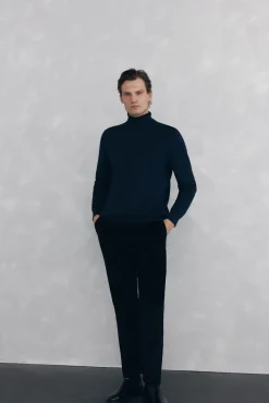 Pedro del Hierro Jersey cuello cisne Azul Online