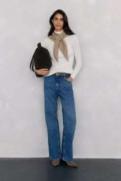 Pedro del Hierro Jersey cuello cisne básico ochitos Crudo