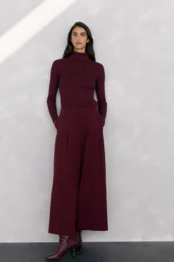 Pedro del Hierro Jersey cuello cisne básico ochitos Burdeos Outlet