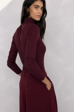 Pedro del Hierro Jersey cuello cisne básico ochitos Burdeos Outlet