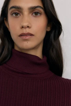 Pedro del Hierro Jersey cuello cisne básico ochitos Burdeos Outlet