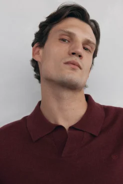 Pedro del Hierro Jersey cuello johny lana merino y cashmere Burdeos Clearance