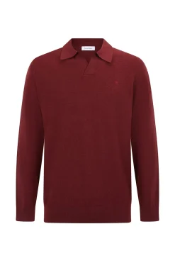 Pedro del Hierro Jersey cuello johny lana merino y cashmere Burdeos Clearance