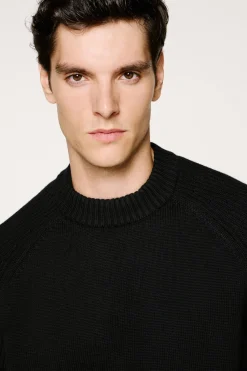 Selected Jersey cuello mock 100% algodón orgánico. Negro Online