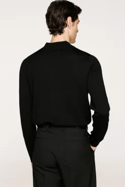 Selected Jersey cuello mock 100% lana merino. Negro Online