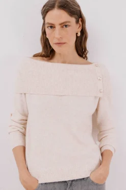 Cortefiel Jersey cuello multiposición Marfil Best