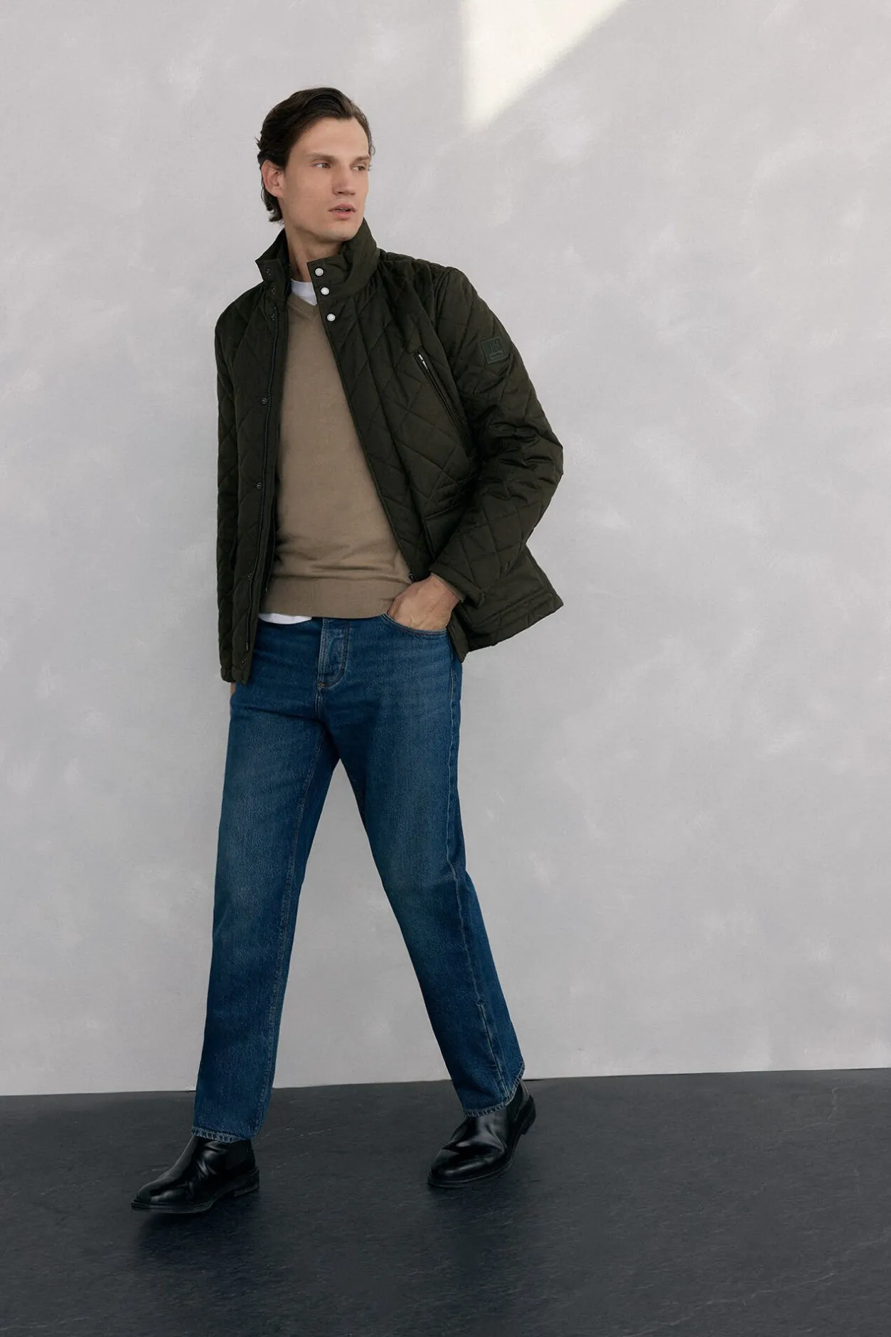 Pedro del Hierro Jersey cuello pico Beige Outlet