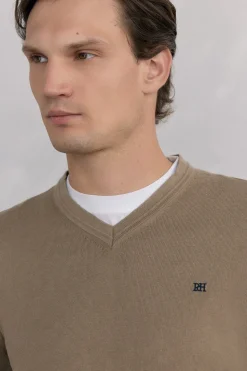 Pedro del Hierro Jersey cuello pico Beige Outlet