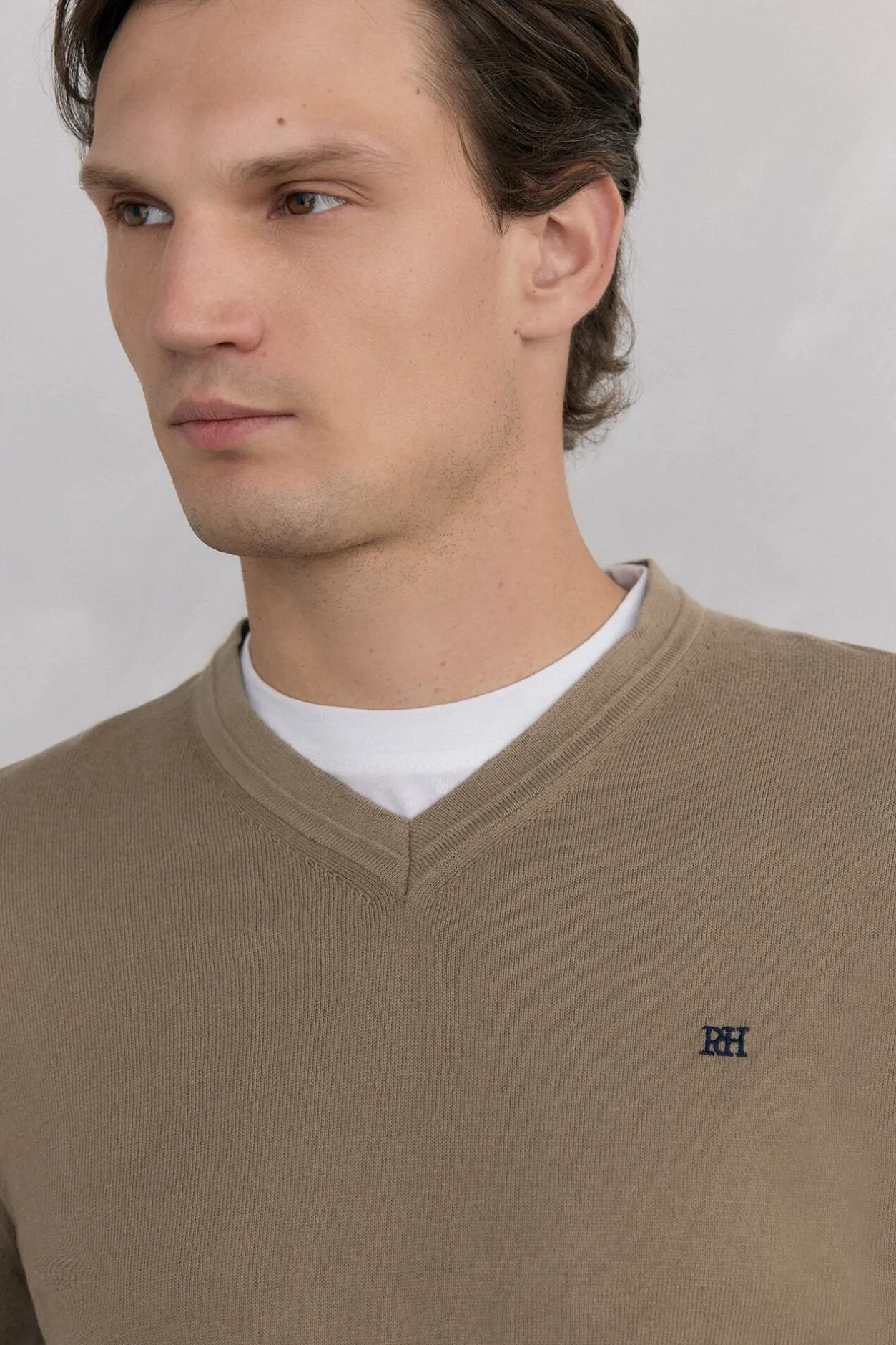 Pedro del Hierro Jersey cuello pico Beige Outlet