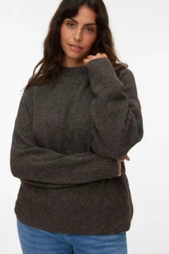 Vero Moda Curve Jersey cuello pico Curve Marr&oacute;n oscuro Best