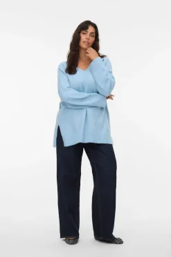 Vero Moda Curve Jersey cuello pico Curve Azul New