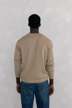 Pedro del Hierro Jersey cuello pico lana merino y cashmere Beige Online