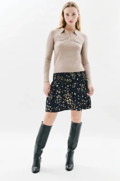 Caroll Jersey cuello polo Beige Discount