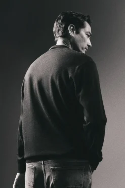 OOTO Jersey cuello polo algodón Azul marino Discount