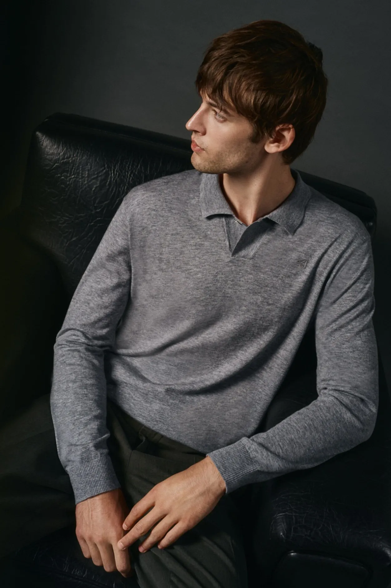 OOTO Jersey cuello polo algodón Gris Clearance