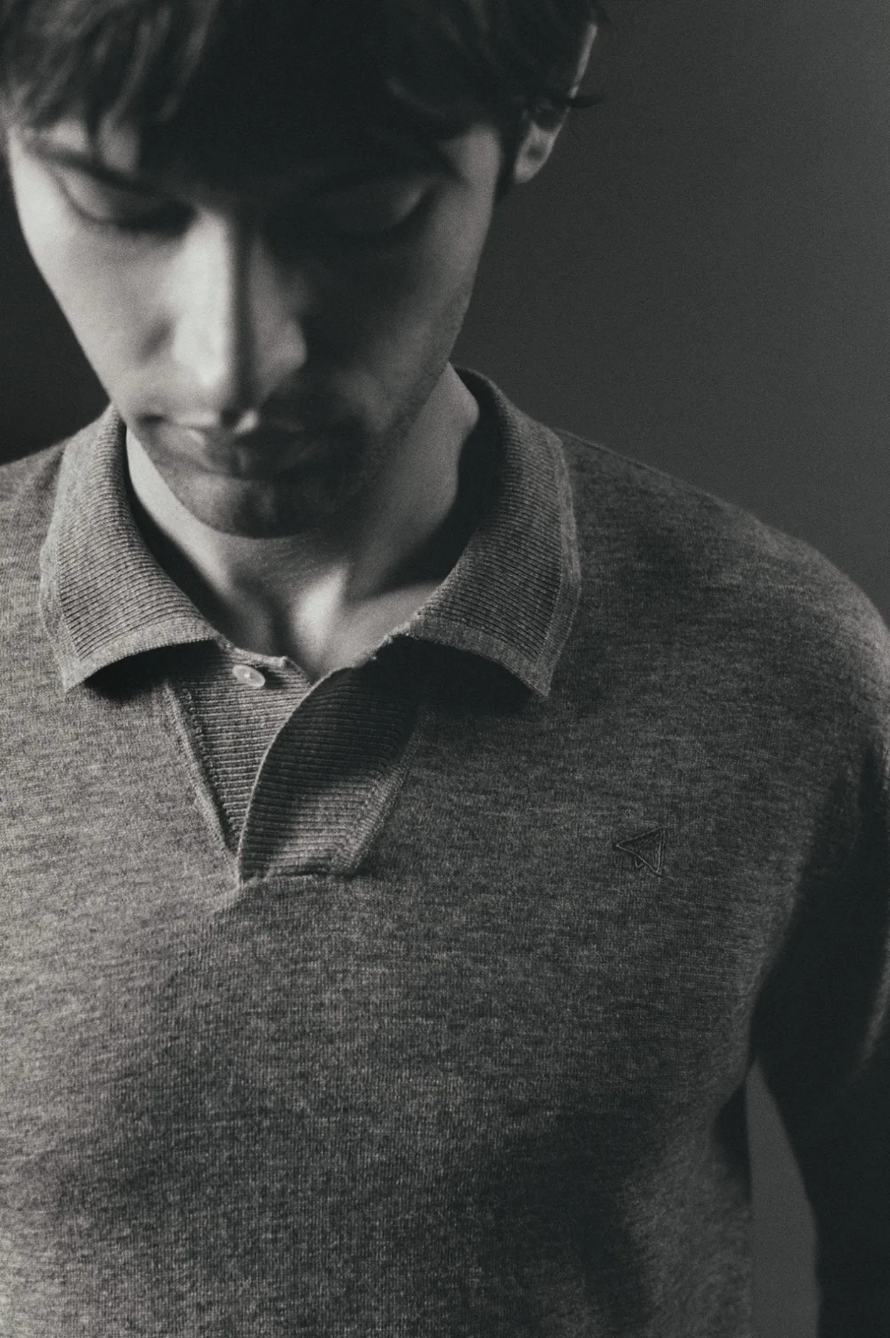 OOTO Jersey cuello polo algodón Gris Clearance