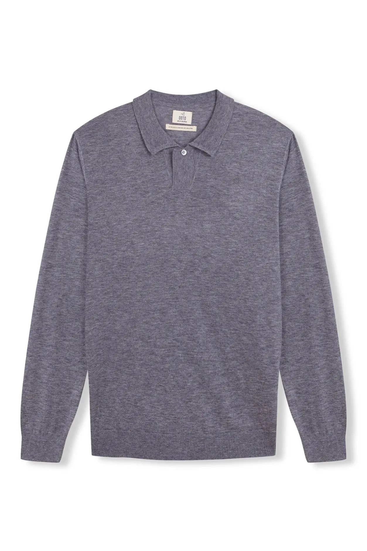 OOTO Jersey cuello polo algodón Gris Clearance
