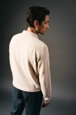 OOTO Jersey cuello polo lana Beige Discount