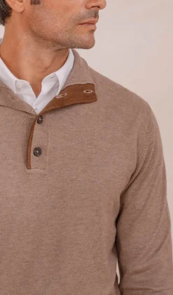 Celopman Jersey Cuello Polo Vivos beige Discount