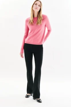 Caroll Jersey cuello redondo 100% cachemir Rosa