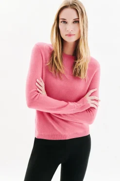 Caroll Jersey cuello redondo 100% cachemir Rosa