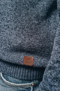 OOTO Jersey cuello redondo algodón torzal Azul New