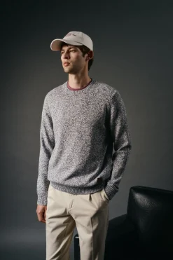 OOTO Jersey cuello redondo algodón torzal Azul oscuro New