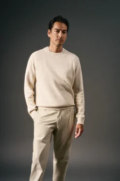 OOTO Jersey cuello redondo algodón torzal Beige Best