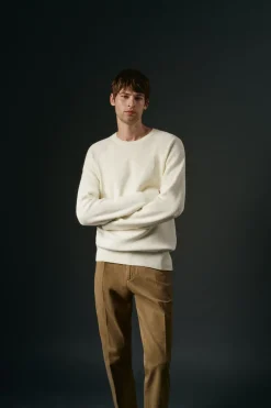 OOTO Jersey cuello redondo crudo algodón Blanco Outlet