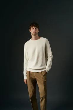 OOTO Jersey cuello redondo crudo algodón Blanco Outlet