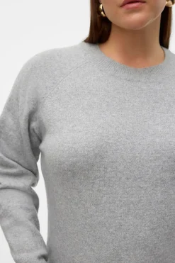 Vero Moda Curve Jersey cuello redondo talla grande Gris Outlet