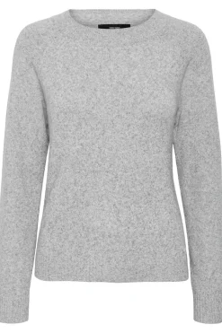 Vero Moda Curve Jersey cuello redondo talla grande Gris Outlet
