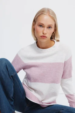 Springfield Jersey cuello trenzado rosa Online