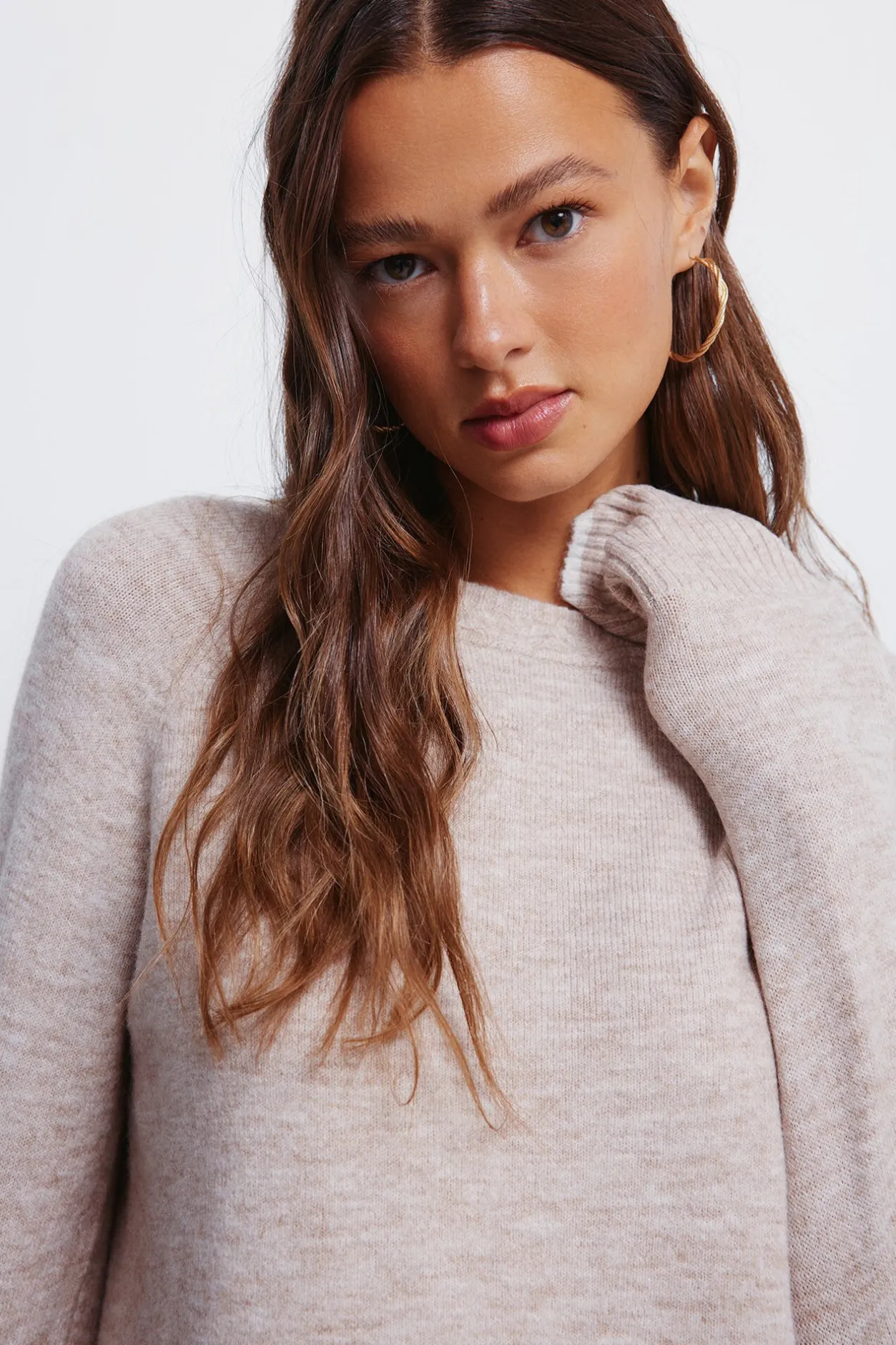 Springfield Jersey cuello trenzado nude Online